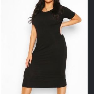 Black T-shirt maxi dress size US 18